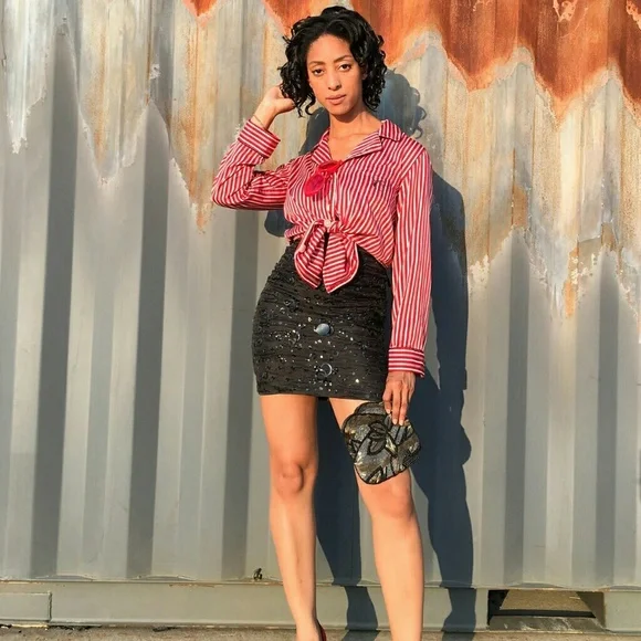 Silky Striped blouse by Chapssz m - Picture 2 of 4